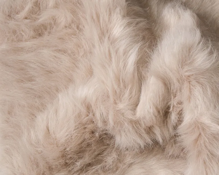 Taupe Faux Fur Non Skid Area Rug Photo 2