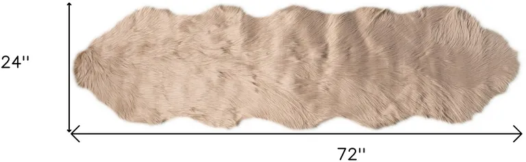 Taupe Faux Fur Washable Non Skid Area Rug Photo 5