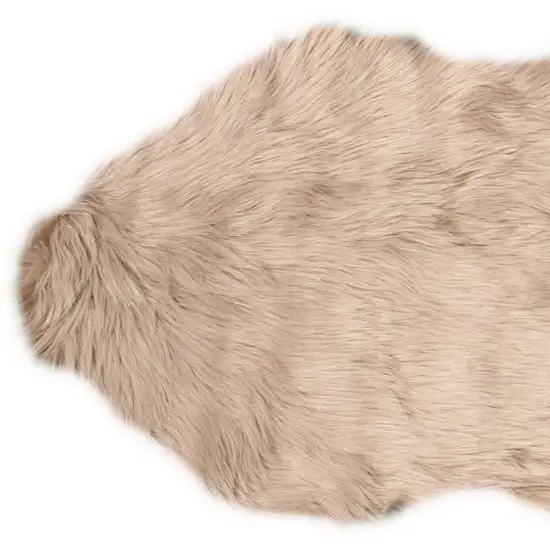 Taupe Faux Fur Washable Non Skid Area Rug Photo 4