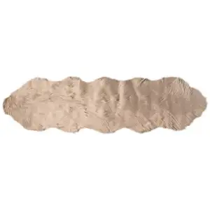 Photo of Taupe Faux Fur Washable Non Skid Area Rug