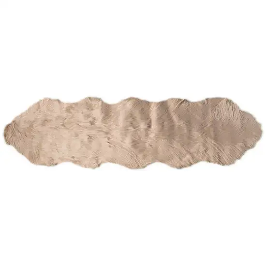 Taupe Faux Fur Washable Non Skid Area Rug Photo 1