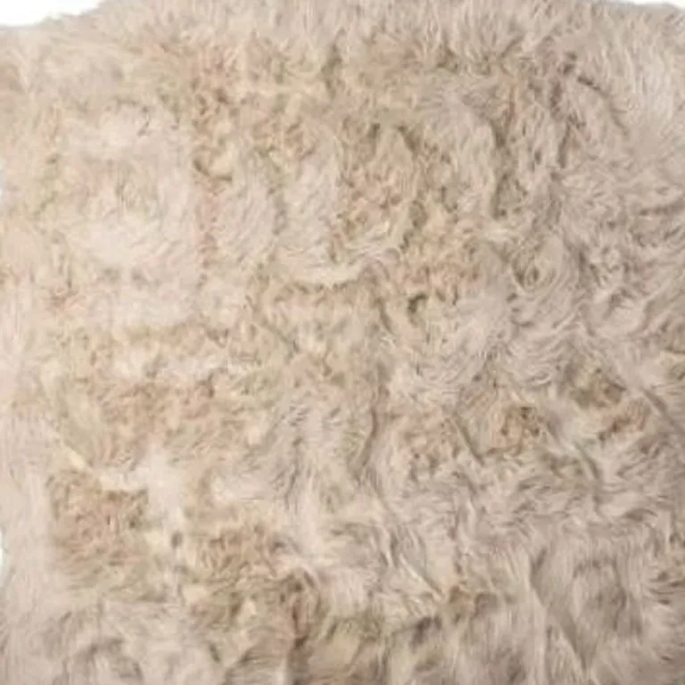 Taupe Faux Fur Washable Non Skid Area Rug Photo 3