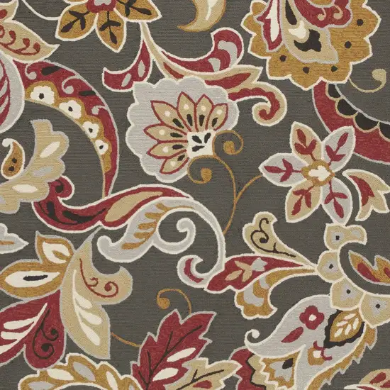 Taupe Floral Uv Treated Area Rug Photo 6