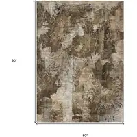 Photo of Taupe Floral Washable Non Skid Indoor Outdoor Area Rug