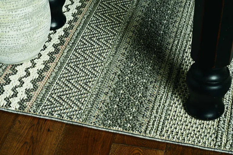 Taupe Geometric Area Rug Photo 5