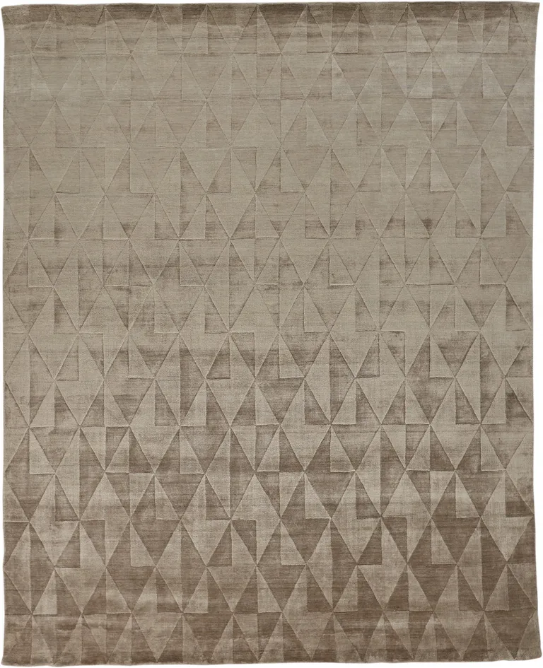 Taupe Geometric Hand Woven Area Rug Photo 1