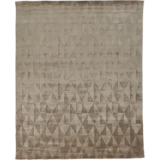 Taupe Geometric Hand Woven Area Rug Photo 1