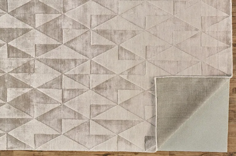 Taupe Geometric Hand Woven Area Rug Photo 3