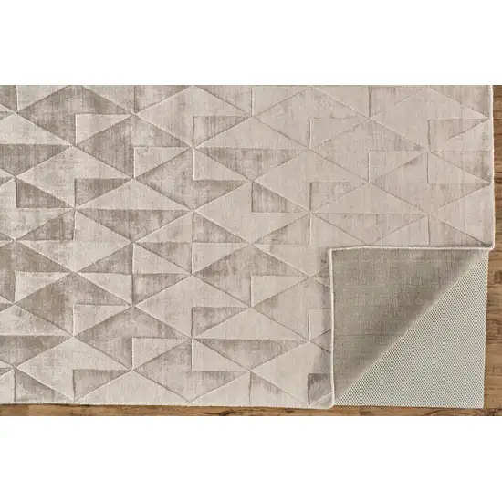 Taupe Geometric Hand Woven Area Rug Photo 3