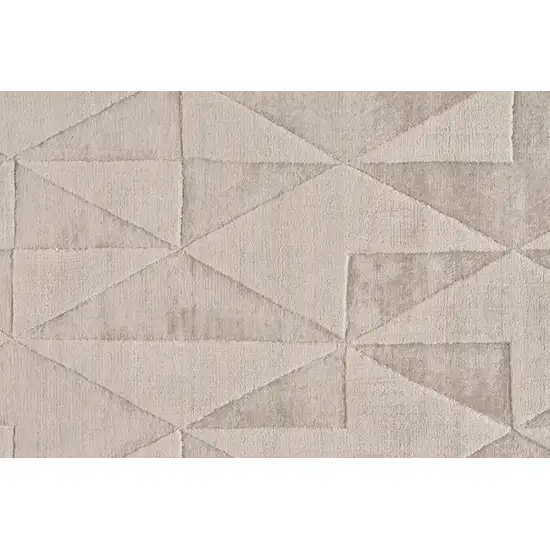 Taupe Geometric Hand Woven Area Rug Photo 9