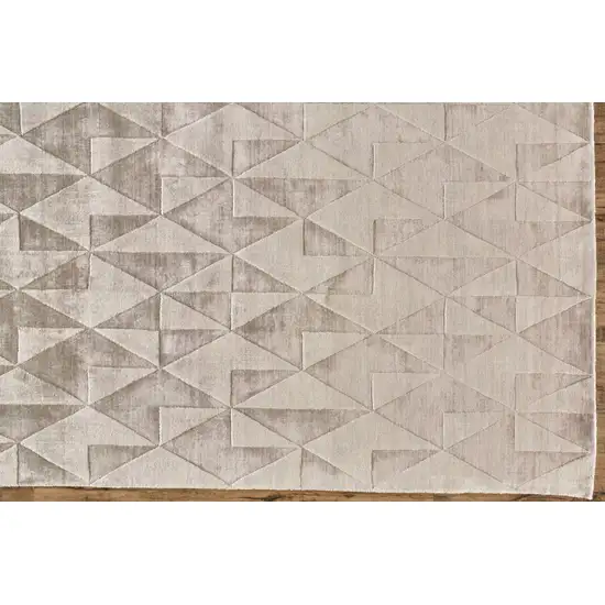 Taupe Geometric Hand Woven Area Rug Photo 4