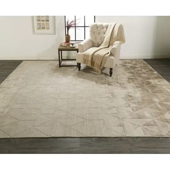 Taupe Geometric Hand Woven Area Rug Photo 6