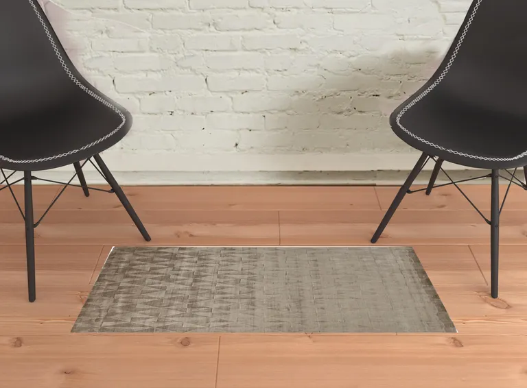 Taupe Geometric Hand Woven Area Rug Photo 2