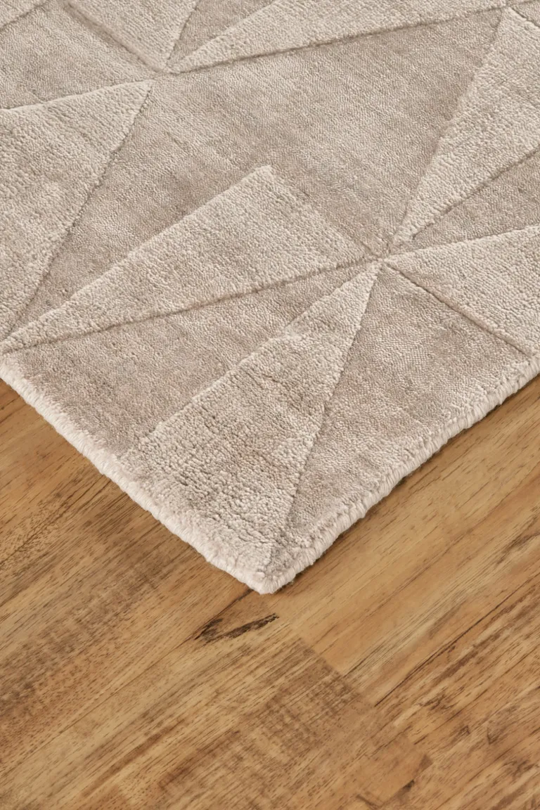 Taupe Geometric Hand Woven Area Rug Photo 5