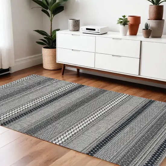 Taupe Striped Area Rug Photo 2