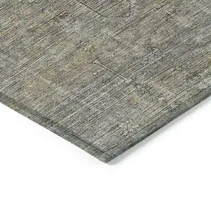 Photo of Taupe Gray And Beige Southwestern Washable Indoor Outdoor Area Rug