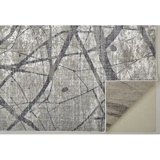 Taupe Gray And Ivory Abstract Stain Resistant Area Rug Photo 6