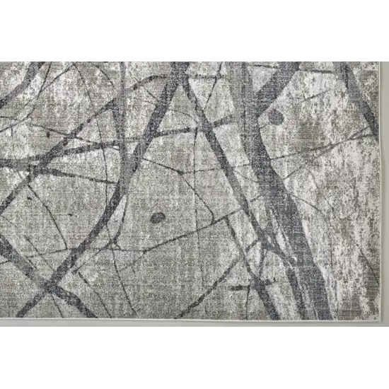 Taupe Gray And Ivory Abstract Stain Resistant Area Rug Photo 5