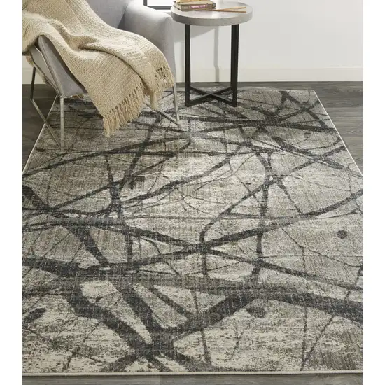 Taupe Gray And Ivory Abstract Stain Resistant Area Rug Photo 7