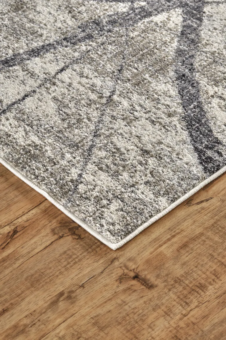 Taupe Gray And Ivory Abstract Stain Resistant Area Rug Photo 3