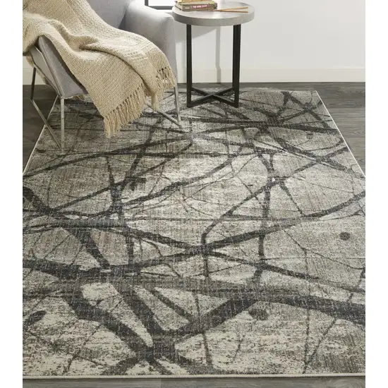 Taupe Gray And Ivory Abstract Stain Resistant Area Rug Photo 2