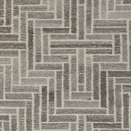 Tan and Gray Wool Geometric Hand Tufted Area Rug Photo 4