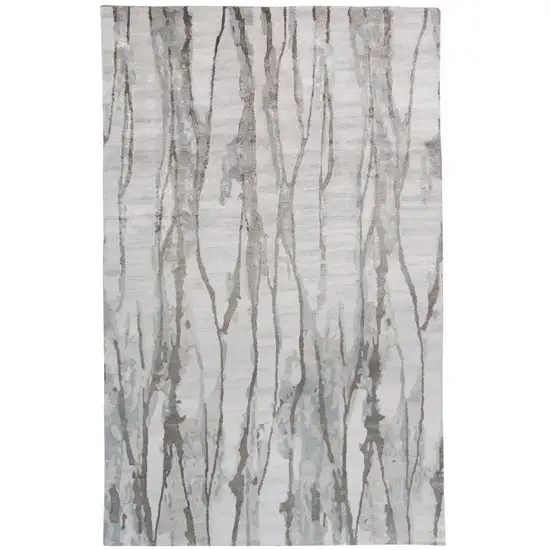 Ivory and Gray Abstract Hand Tufted Area Rug Photo 2