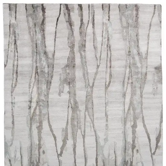 Ivory and Gray Abstract Hand Tufted Area Rug Photo 9