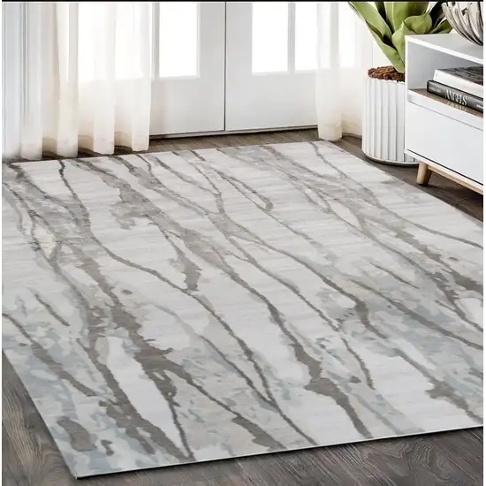 Taupe Ivory And Gray Abstract Tufted Handmade Area Rug Photo 2