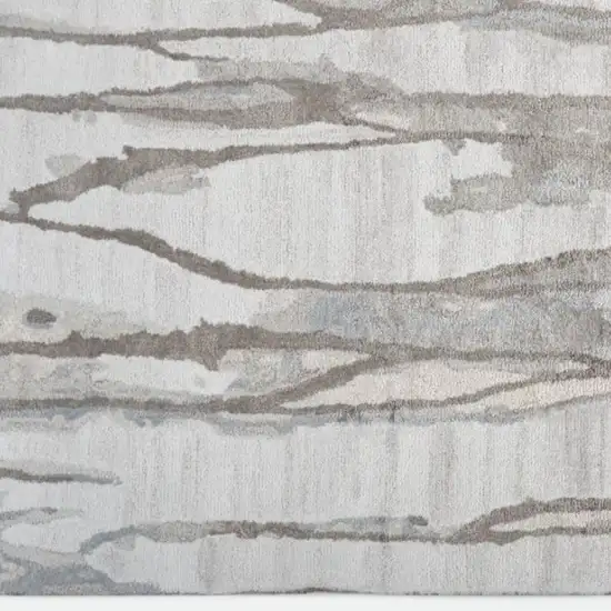 Taupe Ivory And Gray Abstract Tufted Handmade Area Rug Photo 4