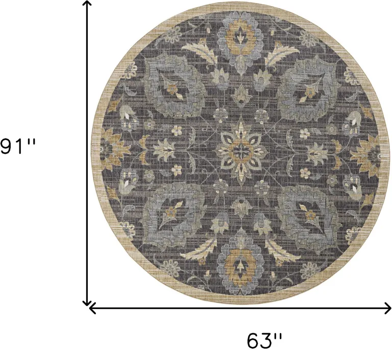 Taupe Machine Woven Traditional Indoor Area Rug Photo 4