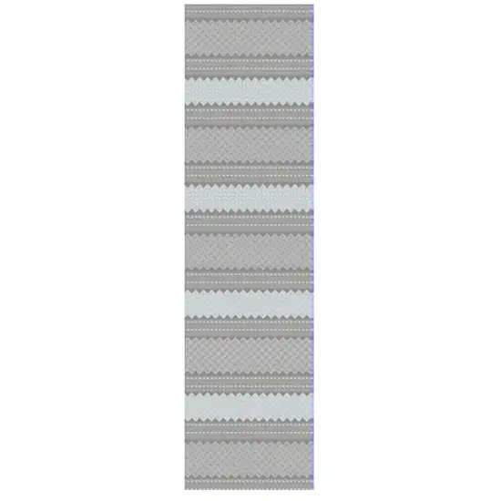 Gray and Ivory Southwestern Indoor Outdoor Area Rug Photo 2