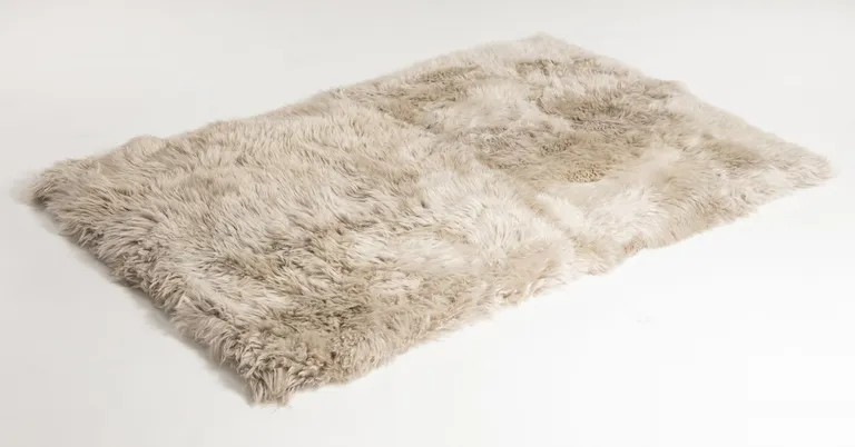 Taupe Natural Rectangular Sheepskin Area Rug Photo 3