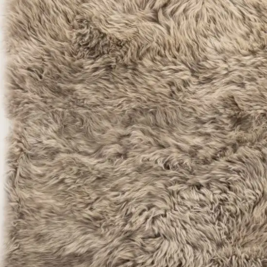 Taupe Natural Rectangular Sheepskin Area Rug Photo 7