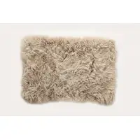 Photo of Taupe Natural Rectangular Sheepskin Area Rug