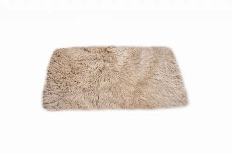 Taupe Natural Rectangular Sheepskin Area Rug Photo 4