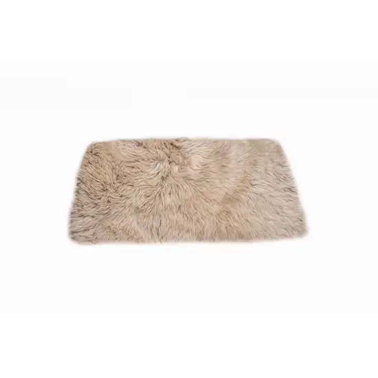 Taupe Natural Rectangular Sheepskin Area Rug Photo 4