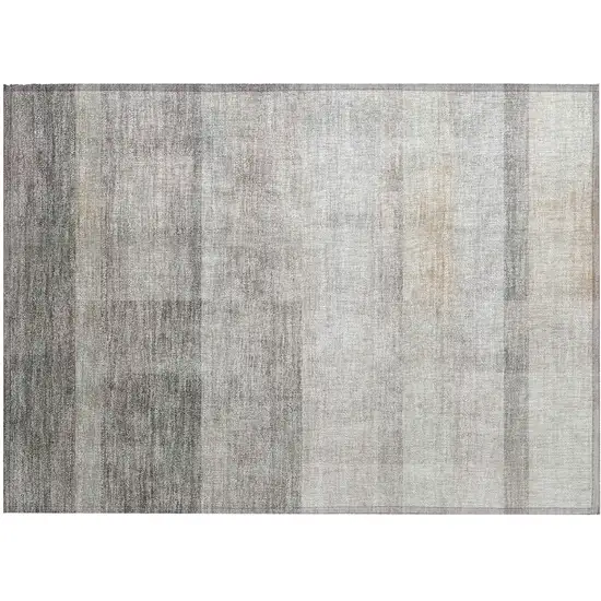 Taupe Ombre Washable Non Skid Indoor Outdoor Area Rug Photo 2