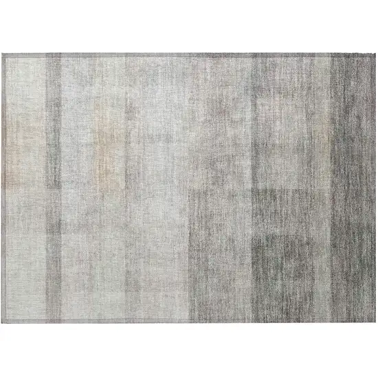 Taupe Ombre Washable Non Skid Indoor Outdoor Area Rug Photo 4