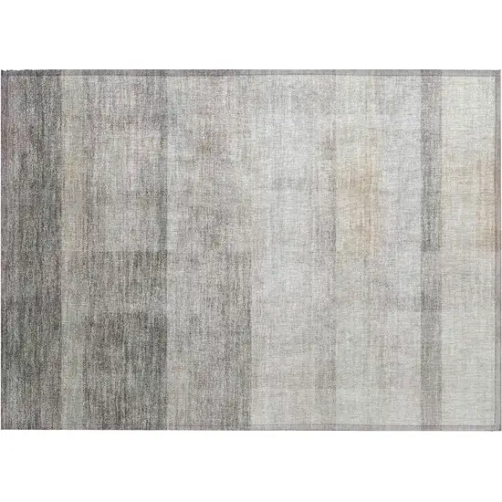 Taupe Ombre Washable Non Skid Indoor Outdoor Area Rug Photo 2