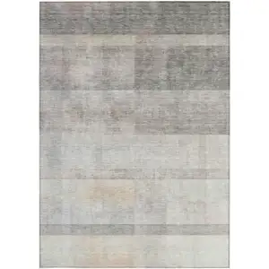 Photo of Taupe Ombre Washable Non Skid Indoor Outdoor Area Rug