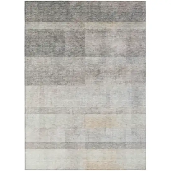 Taupe Ombre Washable Non Skid Indoor Outdoor Area Rug Photo 2