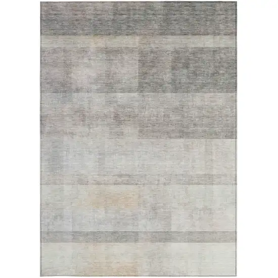 Taupe Ombre Washable Non Skid Indoor Outdoor Area Rug Photo 4