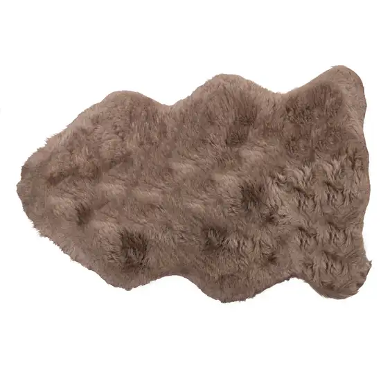 Taupe Sheepskin Single Long-Haired - Rug Photo 1