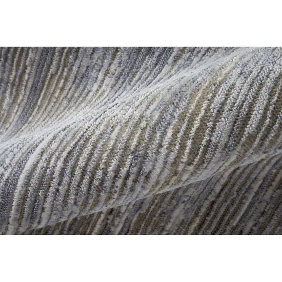 Taupe Silver And Tan Abstract Power Loom Area Rug Photo 9