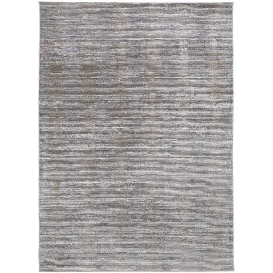 Taupe Silver And Tan Abstract Power Loom Area Rug Photo 1