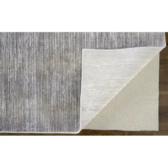 Taupe Silver And Tan Abstract Power Loom Area Rug Photo 3