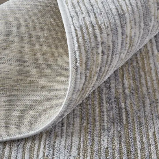 Taupe Silver And Tan Abstract Power Loom Area Rug Photo 4