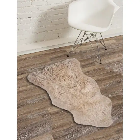 Taupe Single Sheepskin - Area Rug Photo 3