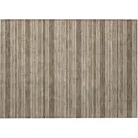 Photo of Taupe Striped Washable Non Skid Indoor Outdoor Area Rug